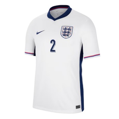 Fotbalové Dres Anglie Kyle Walker #2 Domácí ME 2024 Krátký Rukáv Fotbalové Dres Anglie Kyle Walker #2 Domácí ME 2024 Krátký Rukáv
